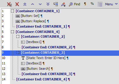 Line numbers displayed in the controls tree with the toggle on.